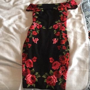 off the shoulder floral dress